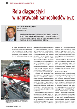 Rola diagnostyki w naprawach samochodów (cz.I) Nr 11 2012